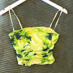 AFRM Green spacedye tank top size small.